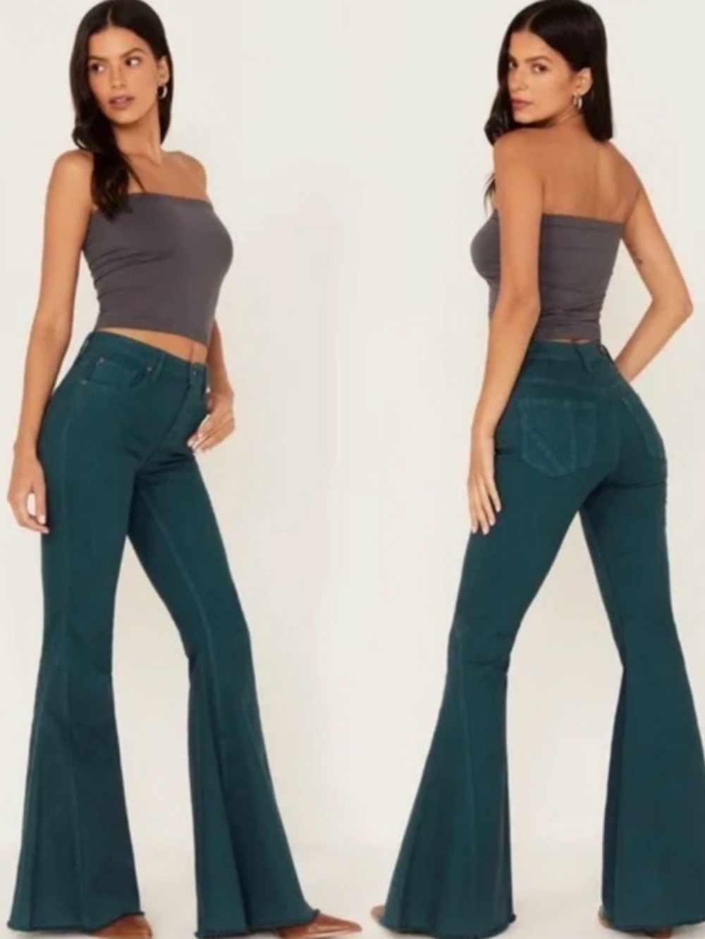 Shyanne NWT deep teal trumpet flare jeans bell bottoms 29 X 34